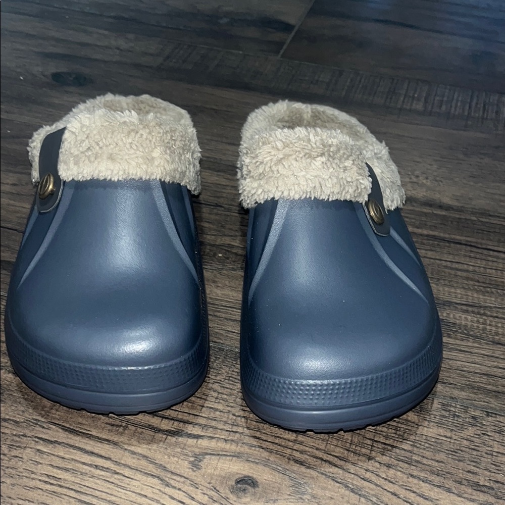 Cozy Woman’s Clogs with Faux Fur Lining - Blue